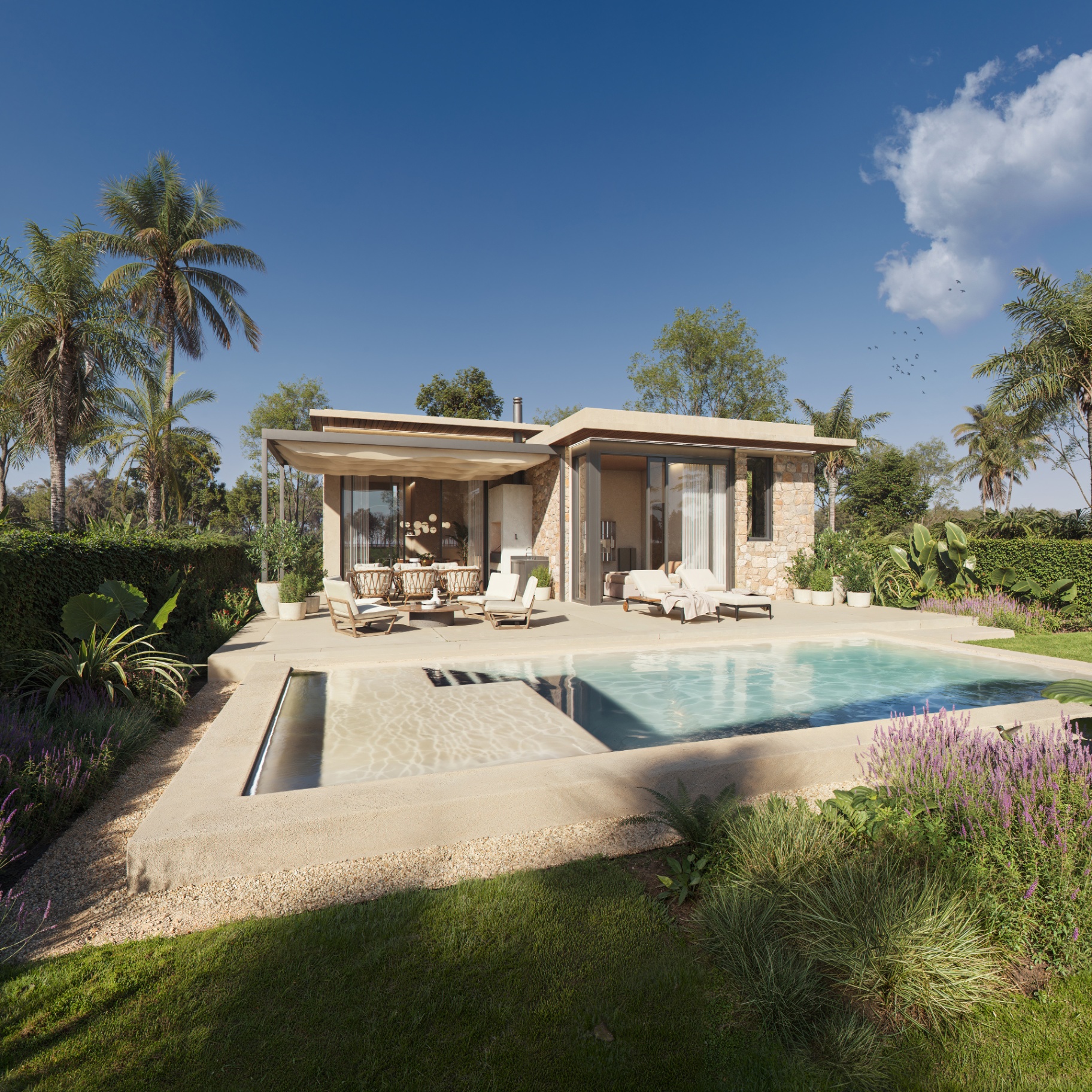 Villa Amira, Achterkant
